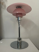 Axyaa Glass Pink LED Table Lamp for Modern Minimalist Girl Bedroom