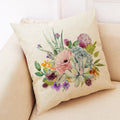Axyaa Cactus Plant Pattern Linen Pillowcase - Home Decor Sofa Pillow 45*45cm