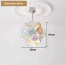 Axyaa Murano Glass Chandelier: Colorful Round Slice Shade Light Fixture