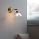 Axyaa Clear Glass LED Wall Lamps in Vintage Brass for Shower & Bathroom Mirror