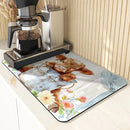 Axyaa Farmhouse Plant Absorbent Drying Mat - Hide Stains, Rubber Backed