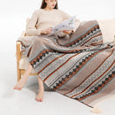 Axyaa Bohemia Floral Knit Throw Blanket: Cozy Home Decor & Sofa Cover