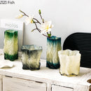 Axyaa Irregular Glass Vase for Waterborne Flower Arrangement