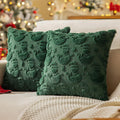 Axyaa Green Snowflake Pillow Cover 45x45cm: Holiday Decor for Winter Season