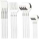 Axyaa 16-Piece Stainless Steel Cutlery Set in Black Gold Mirror Finish