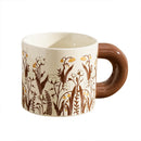 Axyaa Retro Style Ceramic Coffee Mug, 350ml Bowls, Glazed Color, Office Gift