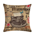 Axyaa Retro Typewriter Camera Linen Pillow Cover 45x45cm