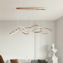 Axyaa Stainless Steel LED Chandelier: Modern Rose Gold Luminaire for Living & Dining Room