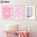 Axyaa Aura Gradient Heart Canvas Wall Art Decor