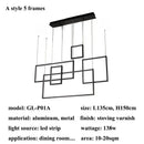Axyaa LED Rectangle Pendant Chandelier for Living Dining Room, Stair Loft Lighting