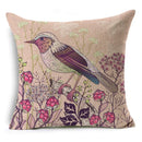 Axyaa Linen Cushion Cover 45x45cm, Flower & Animal Design for Sofa & Bed