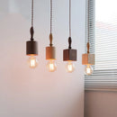 Axyaa Industrial Wood Handle LED Pendant Light for Bedroom Kitchen Bar Decor