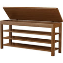 Axyaa 3-Tier Wooden Shoe Storage Bench for Entryway - Front Door Rack