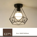 Axyaa Black Metal Ceiling Lights for Interior Decor - Retro E27 Design