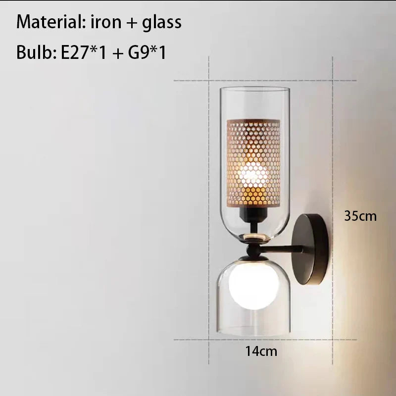 Clear Glass Wall Light Bathroom Bedroom Sconce Axyaa Lighting Fixtures E27 G9 Bulb