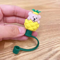 Axyaa Silicone Straw Cover: Cartoon Food Grade Dust-proof Heat-resistant Cap