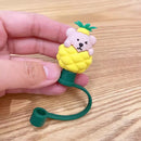 Axyaa Silicone Straw Cover: Cartoon Food Grade Dust-proof Heat-resistant Cap