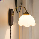Axyaa Nordic Glass Copper LED Wall Light for Bedroom Bathroom Living Room