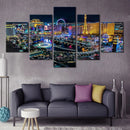 Axyaa Las Vegas Night 5-Piece Canvas Art Poster Set - Home Décor Wall Painting