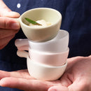 Axyaa Ceramic Disc Mini Bowls Set of 4, Cream Dessert Cereal Bowls