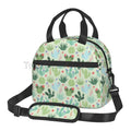 Axyaa Cactus Green Floral Thermal Lunch Bag with Adjustable Strap