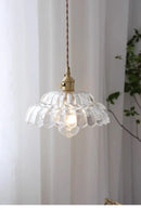 Axyaa Glass Pendant Light Brass Wire Adjustable Hanging Lamp