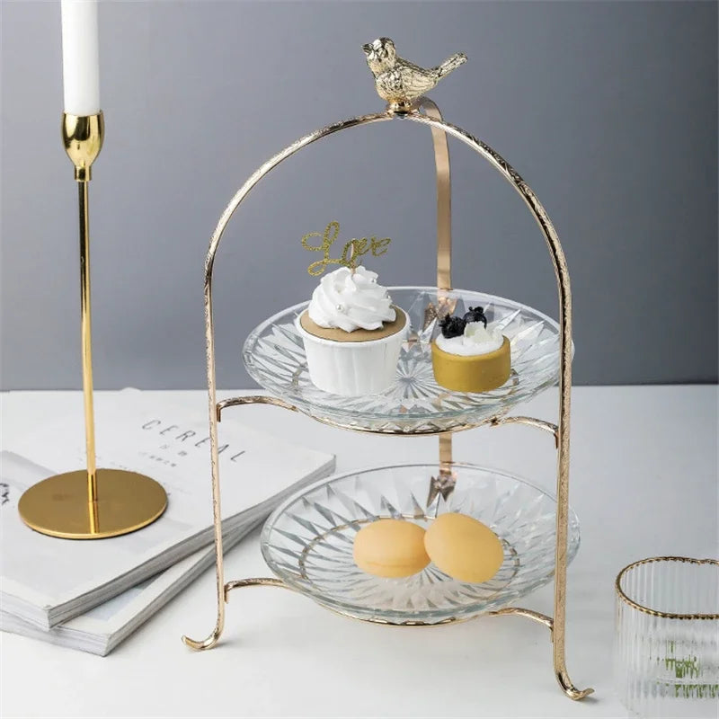 Axya Light Luxury Gold Cake Dessert Rack Set Table Tea Break Shelf