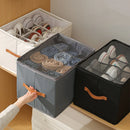 Axyaa Shoe Box Organizer: Large Capacity Grid Storage, Multifunctional, Washable