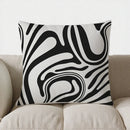 Axyaa Modern Abstract Black & White Throw Pillow Cover for Sofa, Bedroom, Car