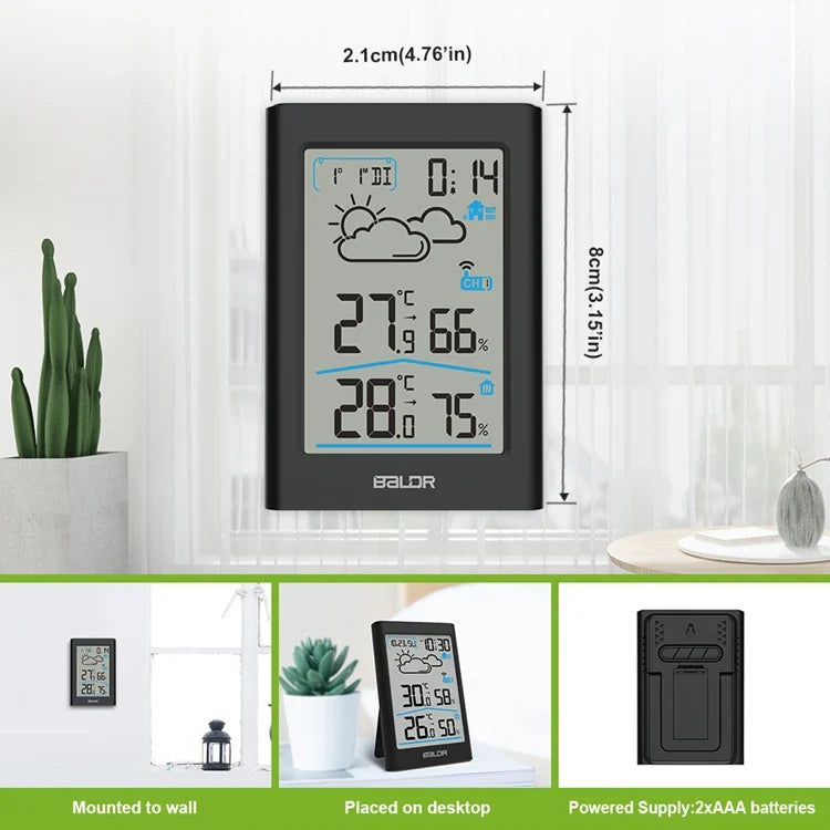 Axyaa Digital Weather Station Hygrometer Thermometer with Wireless Sensor