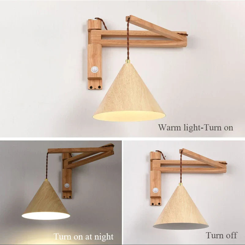 Axya Wood+Metal Wall Lamps LED Pendant Light for Home Lighting Decor