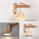 Axyaa Retro Wood Metal LED Pendant Wall Lamp for Bedroom Living Dining Room