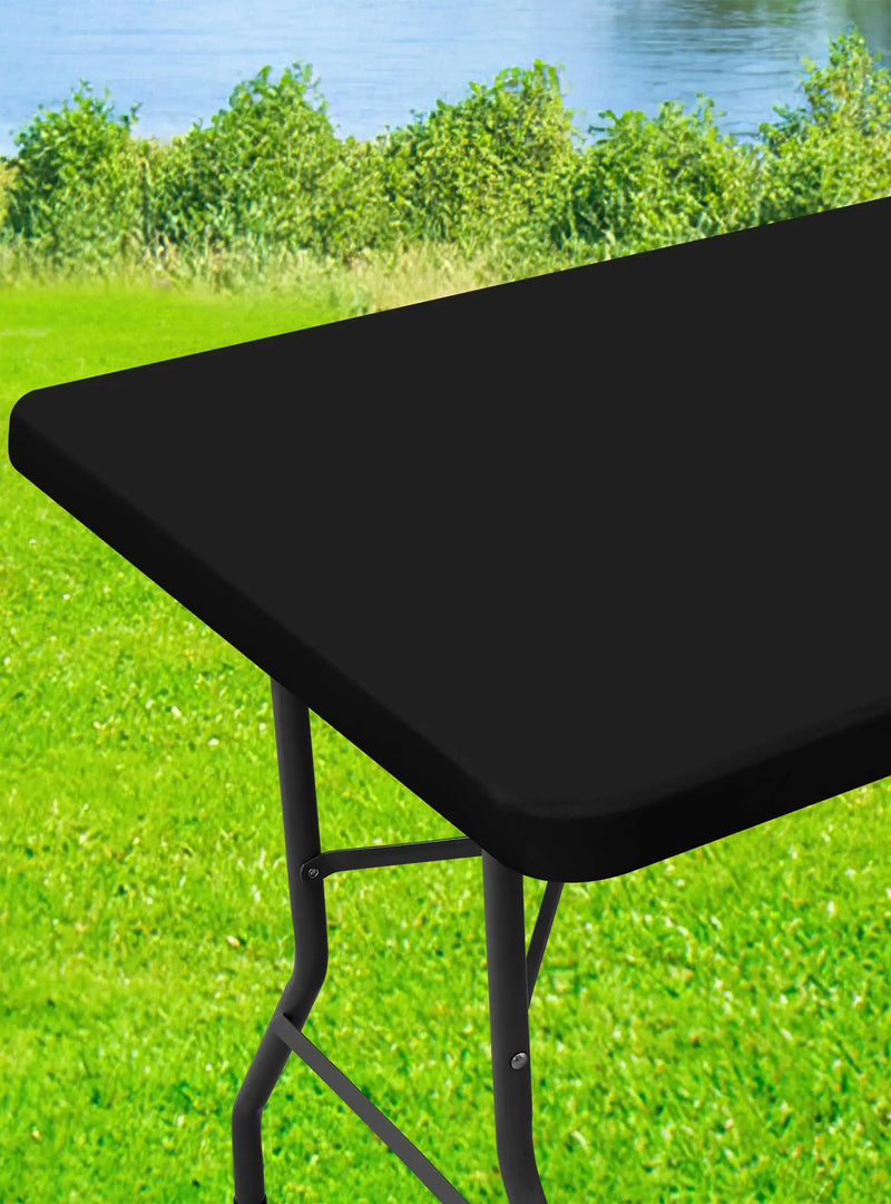 Axyaa Stretch Washable Patio Table Cover Waterproof Outdoor Tablecloth