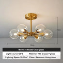 Axyaa Copper Glass Ball Pendant Lamps for Kitchen Bedroom Restaurant Home Decoration