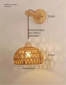 Axyaa Wooden Rattan Wall Lamp for Bedroom Living Room Decor Lighting