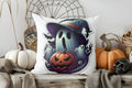 Axyaa Ghost Under Moon Halloween Throw Pillow Cover for Sofa, Bedroom, Car