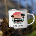 Personalized Caravan Enamel Mug by Axyaa - Camper Coffee Tea Cup