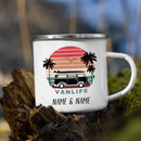 Personalized Caravan Enamel Mug by Axyaa - Camper Coffee Tea Cup