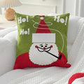 Embroidery Christmas Throw Pillowcase Elk Red Decoration Square Pillowcases by Axyaa