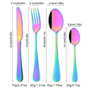 Axyaa 24-Piece Stainless Steel Rainbow Cutlery Set and Tableware