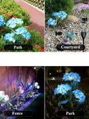 Axyaa Solar Hydrangea Flower Lights LED Ground Plug Lamp for Garden Decoration
