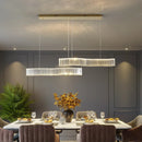 Axyaa Modern LED Crystal Chandelier - Luxury Dining Room & Kitchen Island Lighting in Chrome/Gold