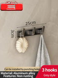 Axyaa Space Aluminum Kitchen and Bathroom Storage Hook Rack