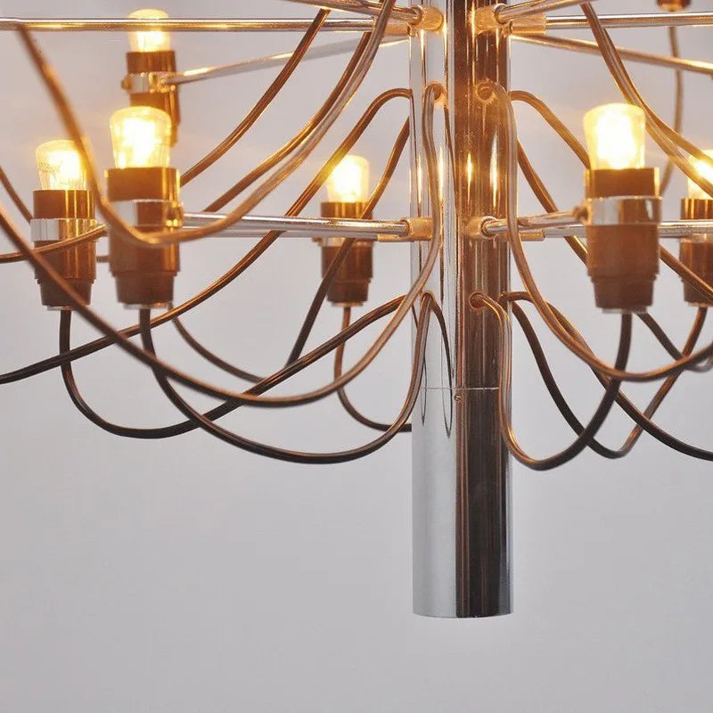 Axyaa Chrome LED Chandelier - Italian Designer Loft Villa Decor