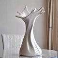 Axyaa White Ceramic Vase: Elegant Living Room Decor & Creative Home Art
