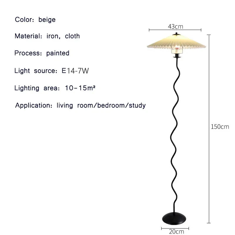 Nordic Modern Pleated Skirt Floor Lamp by Axyaa