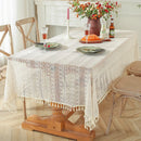Modern Beige Lace Tablecloth by Axyaa for Stylish Living Room Décor