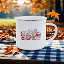 Axyaa Flamingo Pattern Enamel Mug Set for Camping and Picnic