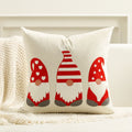 Axyaa Christmas Beige Velvet Pillowcase with Santa and Bear Embroidery