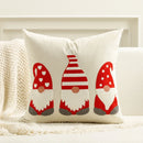 Axyaa Christmas Embroidered Velvet Throw Pillowcase with Santa and Bear Design
